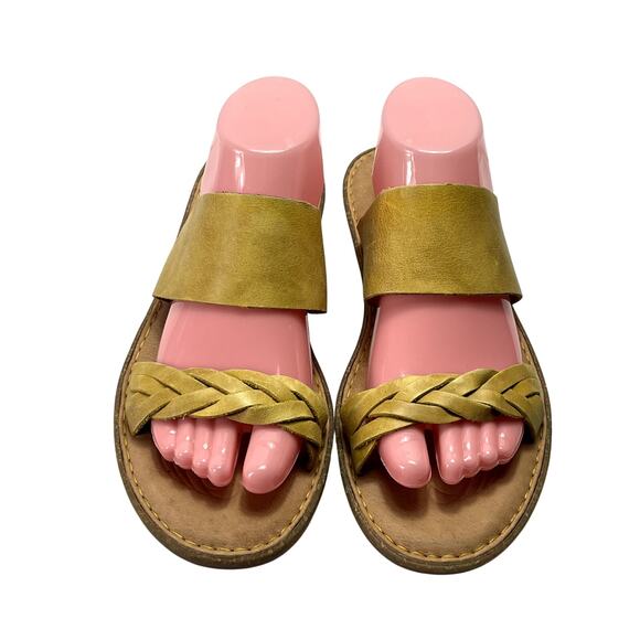 Børn Shoes - Born Shoes Sandals Women's Size 10 M Morena Yellow Sun Leather Slip on